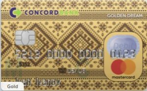 Конкорд Банк — Картка «Golden Dream» MasterCard гривнi