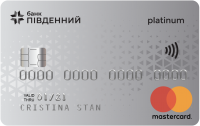 Банк Пiвденний — Картка «Мрiйка» MasterCard Platinum гривнi