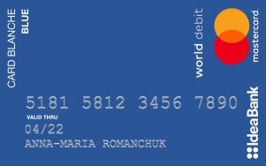IdeaBank — «Card Blanche Blue» MasterCard World гривнi