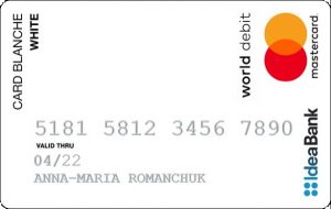 IdeaBank — Картка «Card Blanche White Online» World MasterCard, гривнi