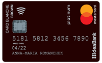 IdeaBank – Карта «Card Blanche Debit Brown Travel» Mastercard Platinum гривні