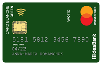 IdeaBank – Карта «Card Blanche Debit Green» Mastercard Debit гривні