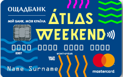 Ощадбанк — Карта Atlas Weekend» MasterCard Prepaid гривнi