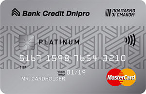 Банк Кредит Днепр — Карта «Freecard Platinum» MasterCard Platinum мультивалютная