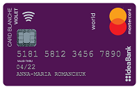 IdeaBank – Карта «Card Blanche Debit Violet» Mastercard Debit гривны